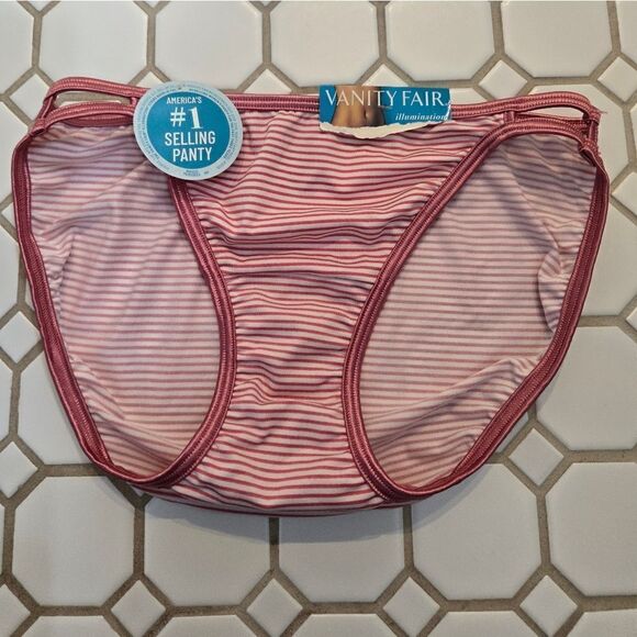 Vanity Fair Bikini Panties Striped SMALL NWT - Picture 1 of 4